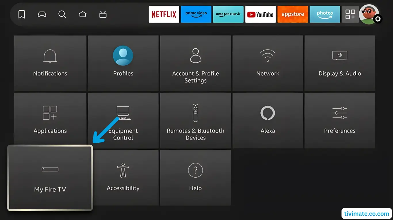 Firestick Settings My Fire TV menu