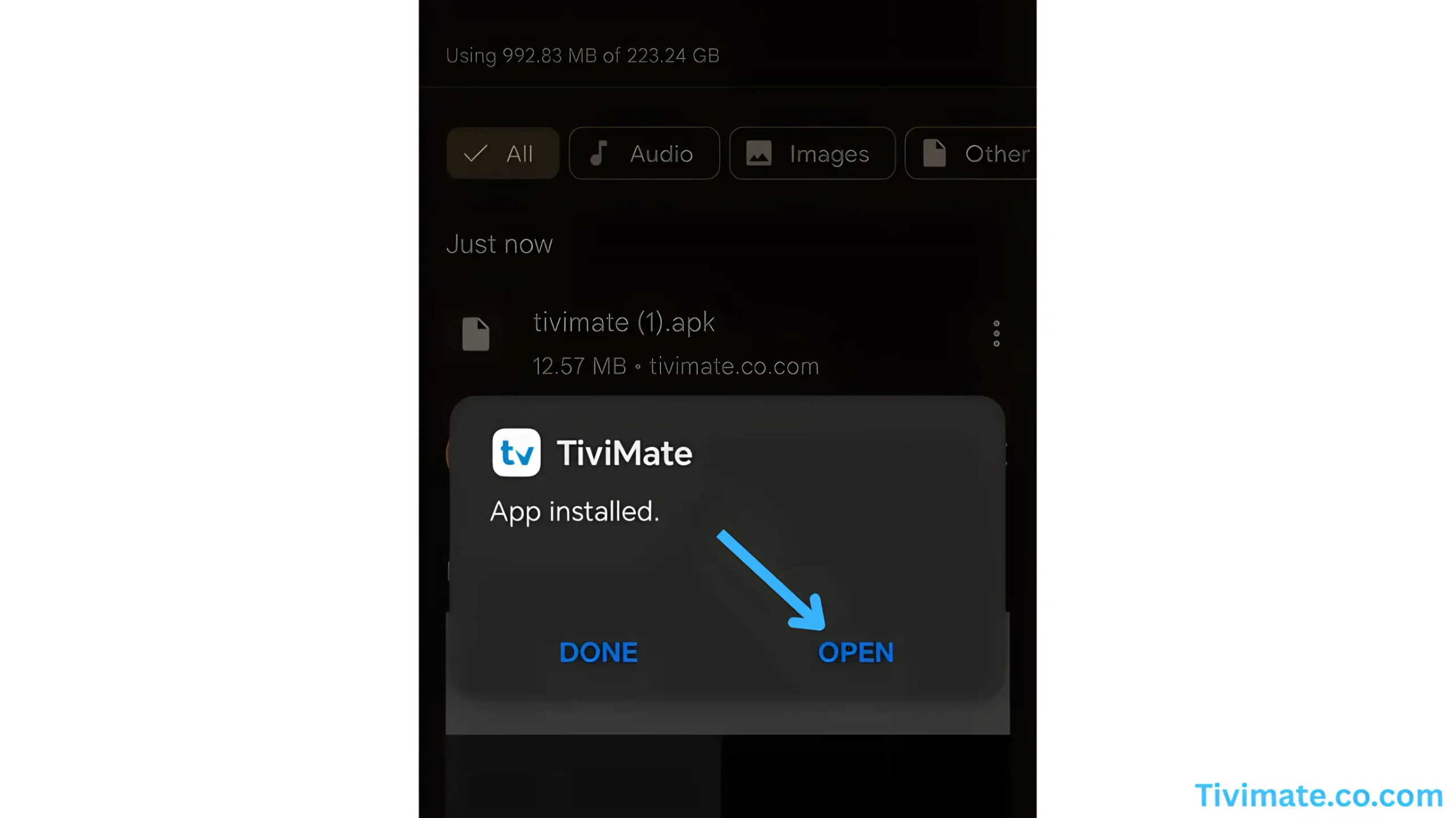 Press Open After The Tivimate APK Is Downloaded To Launch The App Scaled