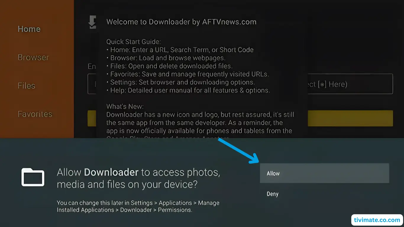 Grant Downloader storage permission