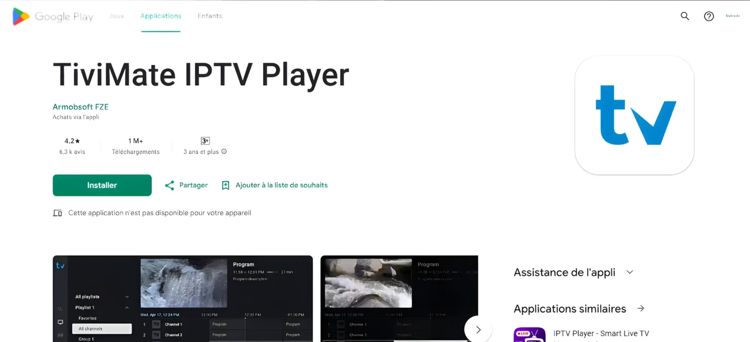 Search for TiviMate in the Google Play Store inside BlueStacks emulator on macOS