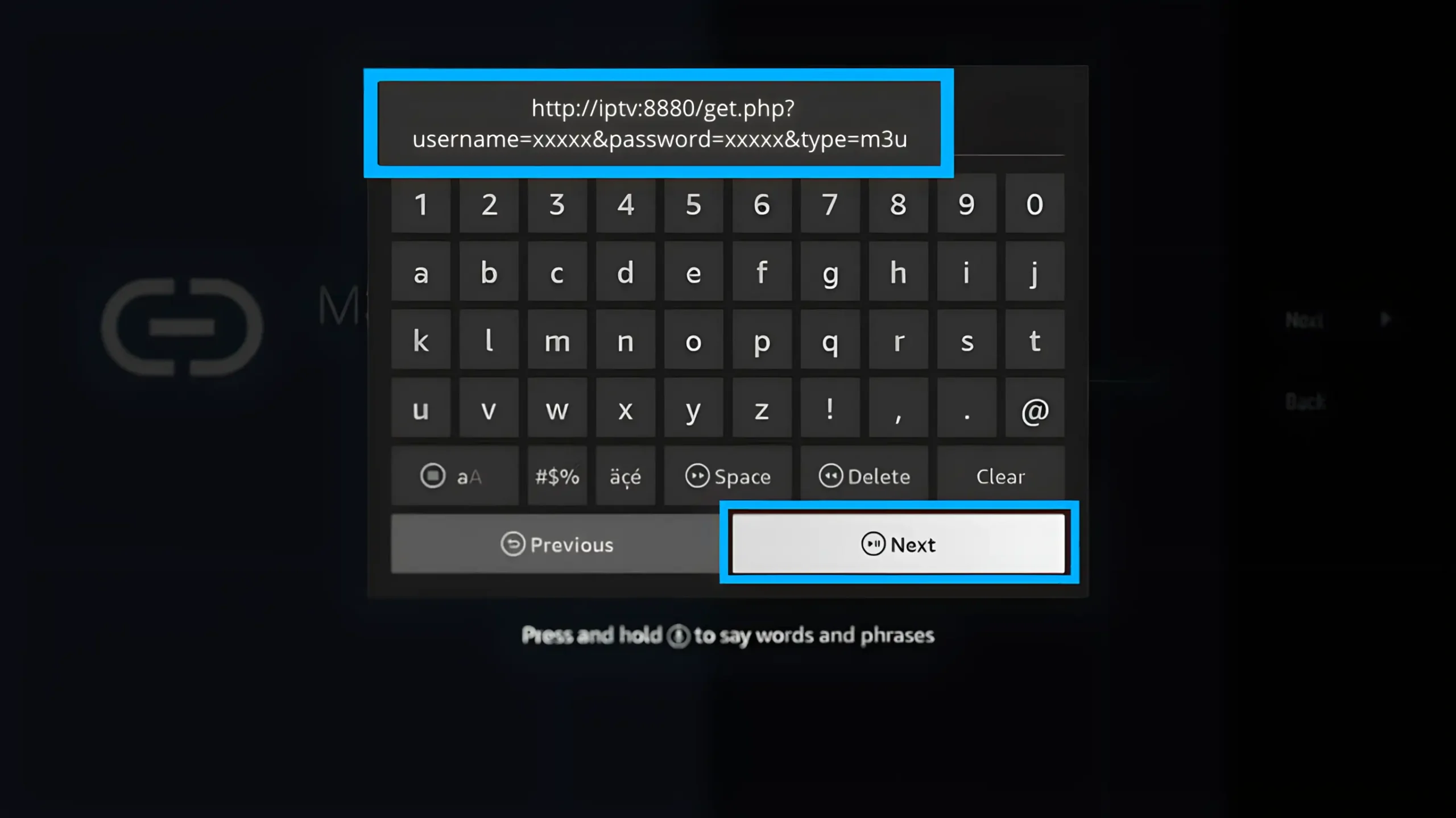 Add M3U URL And Click Next Scaled